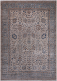 Ivory Peshawar Washed Out Handmade Wool Rug - 8' 9" X 12' 5"