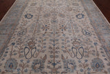 Ivory Peshawar Washed Out Handmade Wool Rug - 8' 9" X 12' 5"