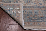 Ivory Peshawar Washed Out Handmade Wool Rug - 8' 9" X 12' 5"