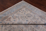 Ivory Peshawar Washed Out Handmade Wool Rug - 8' 9" X 12' 5"
