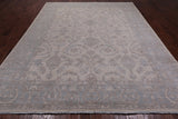 Ivory Peshawar Washed Out Handmade Wool Rug - 9' 0" X 11' 6"