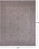 Ivory Peshawar Washed Out Handmade Wool Rug - 9' 0" X 11' 6"