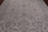 Ivory Peshawar Washed Out Handmade Wool Rug - 9' 0" X 11' 6"