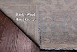 Ivory Peshawar Washed Out Handmade Wool Rug - 9' 0" X 11' 6"