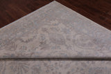 Ivory Peshawar Washed Out Handmade Wool Rug - 9' 0" X 11' 6"
