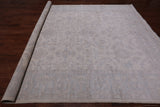 Ivory Peshawar Washed Out Handmade Wool Rug - 9' 0" X 11' 6"