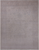Ivory Peshawar Washed Out Handmade Wool Rug - 8' 9" X 11' 7"