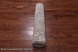 Grey Peshawar Washed Out Handmade Wool Rug - 8' 11" X 11' 11"