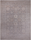Grey Peshawar Washed Out Handmade Wool Rug - 8' 11" X 11' 11"