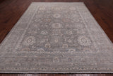 Grey Peshawar Washed Out Handmade Wool Rug - 8' 11" X 11' 11"