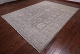 Grey Peshawar Washed Out Handmade Wool Rug - 8' 11" X 11' 11"
