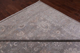 Grey Peshawar Washed Out Handmade Wool Rug - 8' 11" X 11' 11"