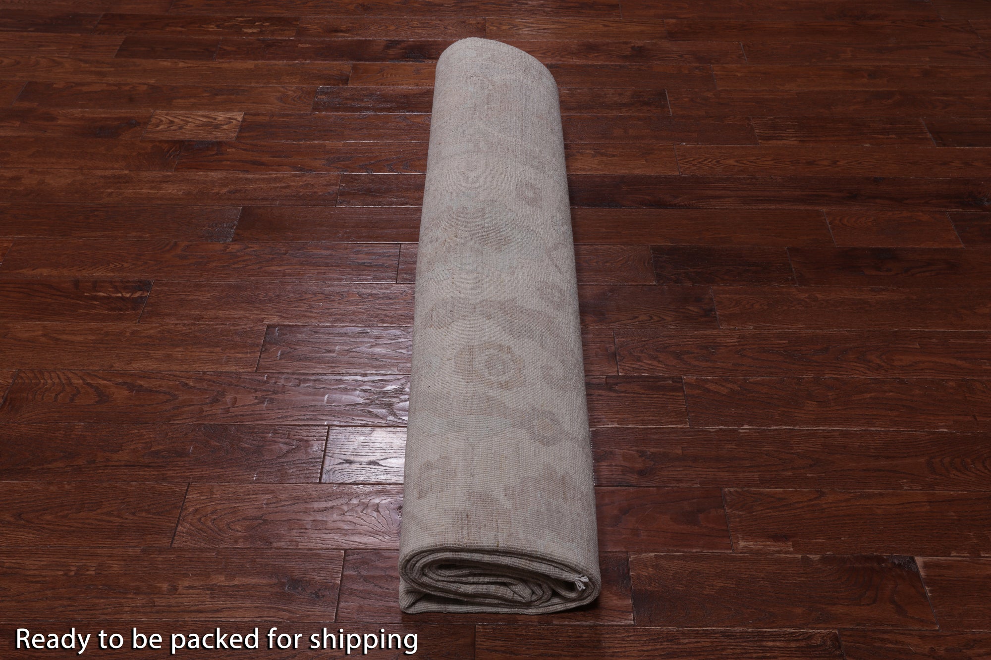 Ivory Peshawar Washed Out Handmade Wool Rug - 8' 11" X 11' 7"