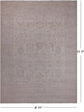 Ivory Peshawar Washed Out Handmade Wool Rug - 8' 11" X 11' 7"