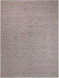Ivory Peshawar Washed Out Handmade Wool Rug - 8' 11" X 11' 7"