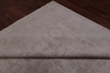 Ivory Peshawar Washed Out Handmade Wool Rug - 8' 11" X 11' 7"