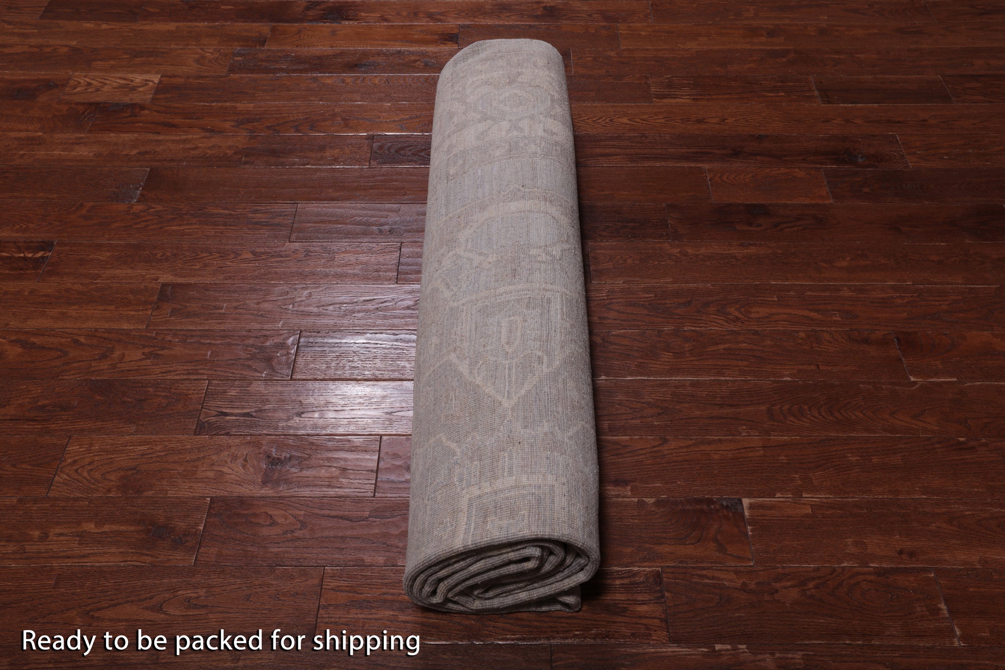 Grey Persian Heriz Serapi Washed Out Hand Knotted Wool Rug - 8' 9" X 11' 3"