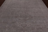 Grey Persian Heriz Serapi Washed Out Hand Knotted Wool Rug - 8' 9" X 11' 3"