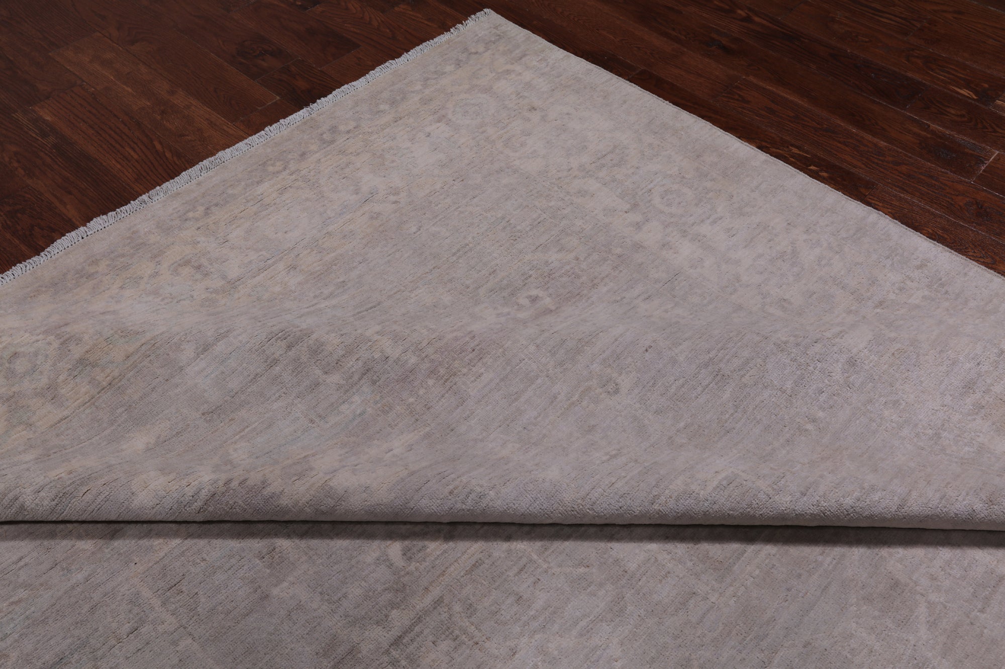 Grey Persian Heriz Serapi Washed Out Hand Knotted Wool Rug - 8' 9" X 11' 3"
