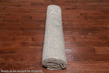 Brown Peshawar Washed Out Handmade Wool Rug - 8' 10" X 11' 6"