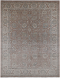 Brown Peshawar Washed Out Handmade Wool Rug - 8' 10" X 11' 6"