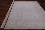 Ivory Peshawar Washed Out Hand Knotted Wool Rug - 8' 8" X 11' 10"