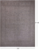 Ivory Peshawar Washed Out Hand Knotted Wool Rug - 8' 8" X 11' 10"