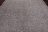 Ivory Peshawar Washed Out Hand Knotted Wool Rug - 8' 8" X 11' 10"