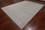 Silver Peshawar Washed Out Hand-Knotted Wool Rug - 8' 10" X 11' 8"
