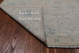 Silver Peshawar Washed Out Hand-Knotted Wool Rug - 8' 10" X 11' 8"