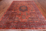 Rust Geometric Persian Mamluk Handmade Wool Rug - 8' 11" X 11' 9"