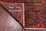 Rust Geometric Persian Mamluk Handmade Wool Rug - 8' 11" X 11' 9"
