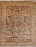 Beige Geometric Persian Mamluk Hand-Knotted Wool Rug - 9' 1" X 11' 8"