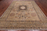 Ivory Geometric Persian Mamluk Handmade Wool Rug - 8' 11" X 12' 3"