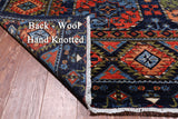 Blue Turkmen Ersari Handmade Wool Rug - 9' 3" X 11' 7"