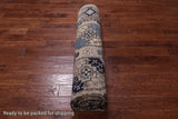 Grey Turkmen Ersari Handmade Wool Rug - 9' 1" X 11' 10"