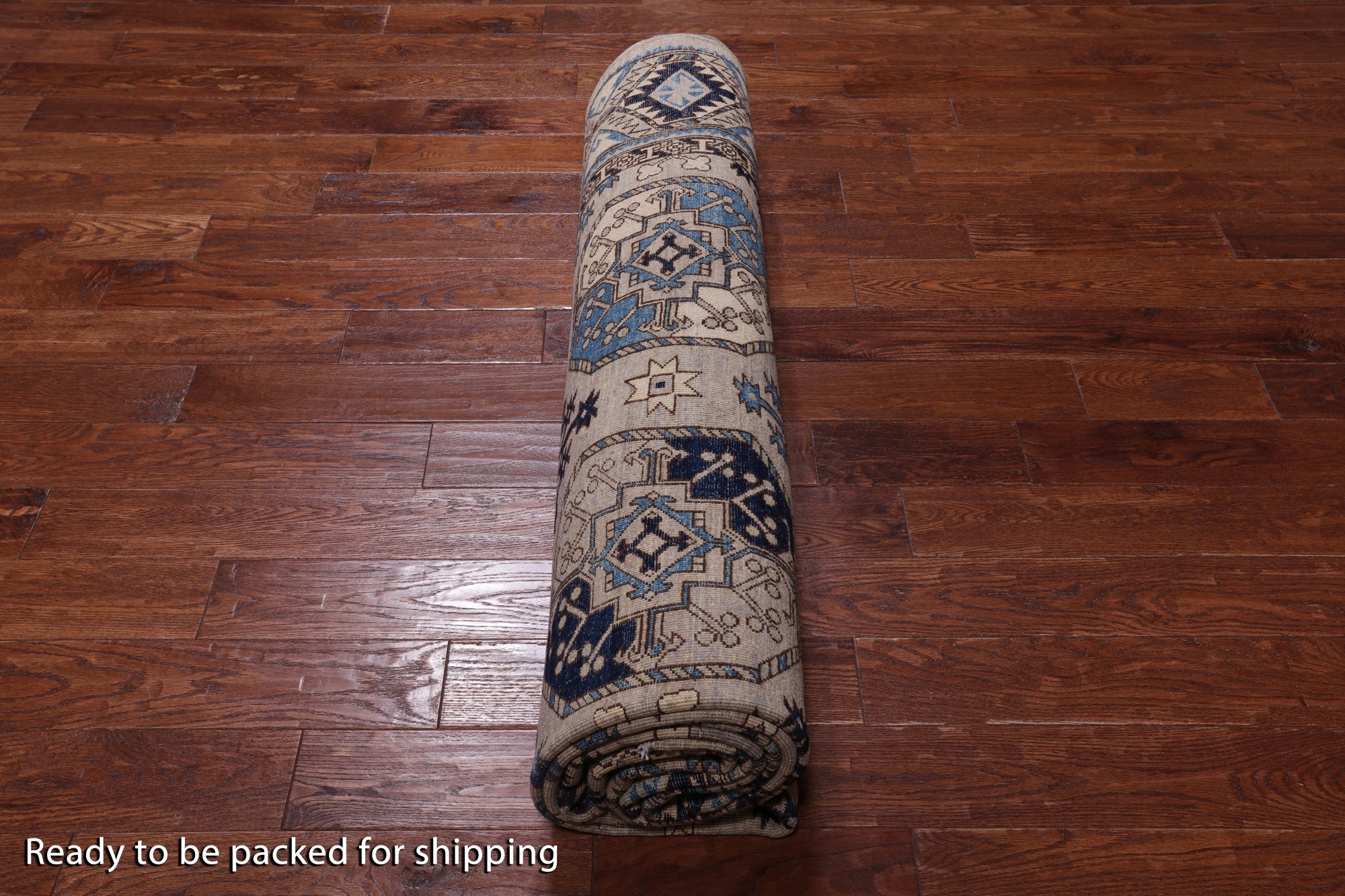 Grey Turkmen Ersari Handmade Wool Rug - 9' 1" X 11' 10"
