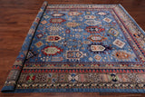 Blue Turkmen Ersari Handmade Wool Rug - 9' 2" X 12' 0"