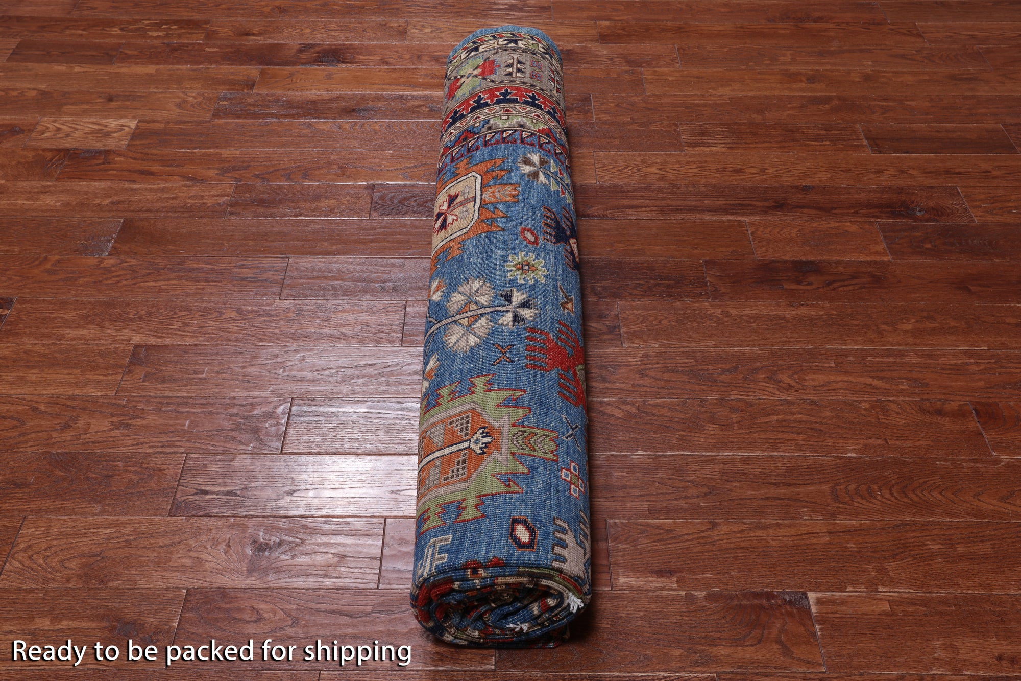 Blue Turkmen Ersari Handmade Wool Rug - 9' 2" X 12' 0"