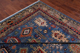 Blue Turkmen Ersari Handmade Wool Rug - 9' 2" X 12' 0"