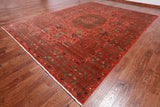 Rust Geometric Persian Mamluk Handmade Wool Rug - 10' 1" X 13' 8"
