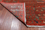 Rust Geometric Persian Mamluk Handmade Wool Rug - 10' 1" X 13' 8"