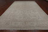 Ivory Peshawar Washed Out Hand-Knotted Wool Rug - 9' 10" X 13' 7"
