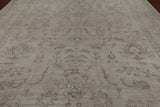 Ivory Peshawar Washed Out Hand-Knotted Wool Rug - 9' 10" X 13' 7"
