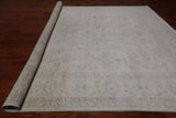 Ivory Peshawar Washed Out Hand-Knotted Wool Rug - 9' 10" X 13' 7"