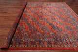 Rust Turkmen Ersari Handmade Wool Rug - 10' 1" X 13' 8"
