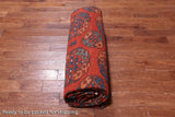 Rust Turkmen Ersari Handmade Wool Rug - 10' 1" X 13' 8"