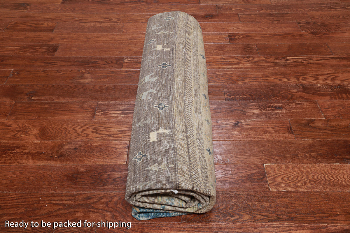 Square Tribal Persian Gabbeh Hand-Knotted Wool Rug - 10' 0" X 10' 0"