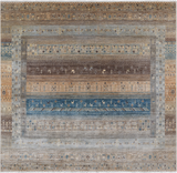 Square Tribal Persian Gabbeh Hand-Knotted Wool Rug - 10' 0" X 10' 0"