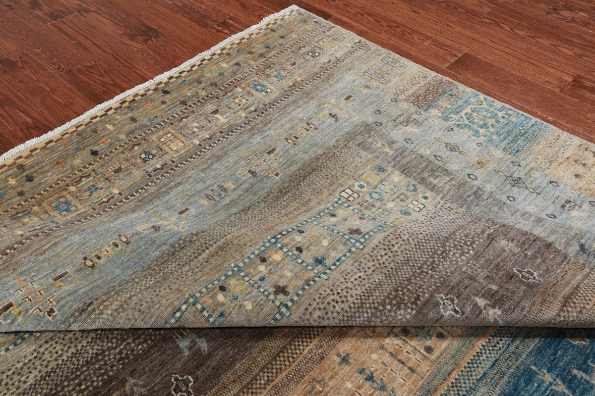 Square Tribal Persian Gabbeh Hand-Knotted Wool Rug - 10' 0" X 10' 0"
